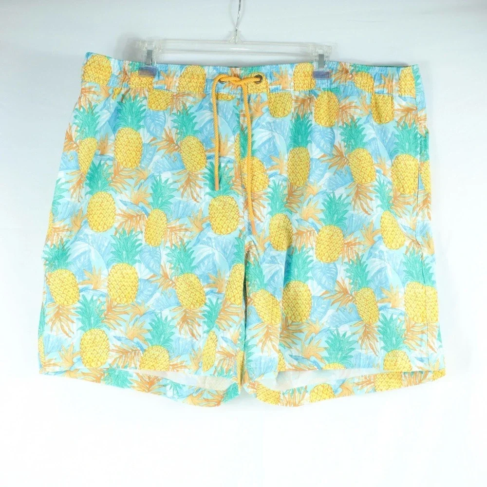 Member's Mark Pineapple Swim Trunks Bathing‎ Suit Swimsuit w/ Netting - NEW